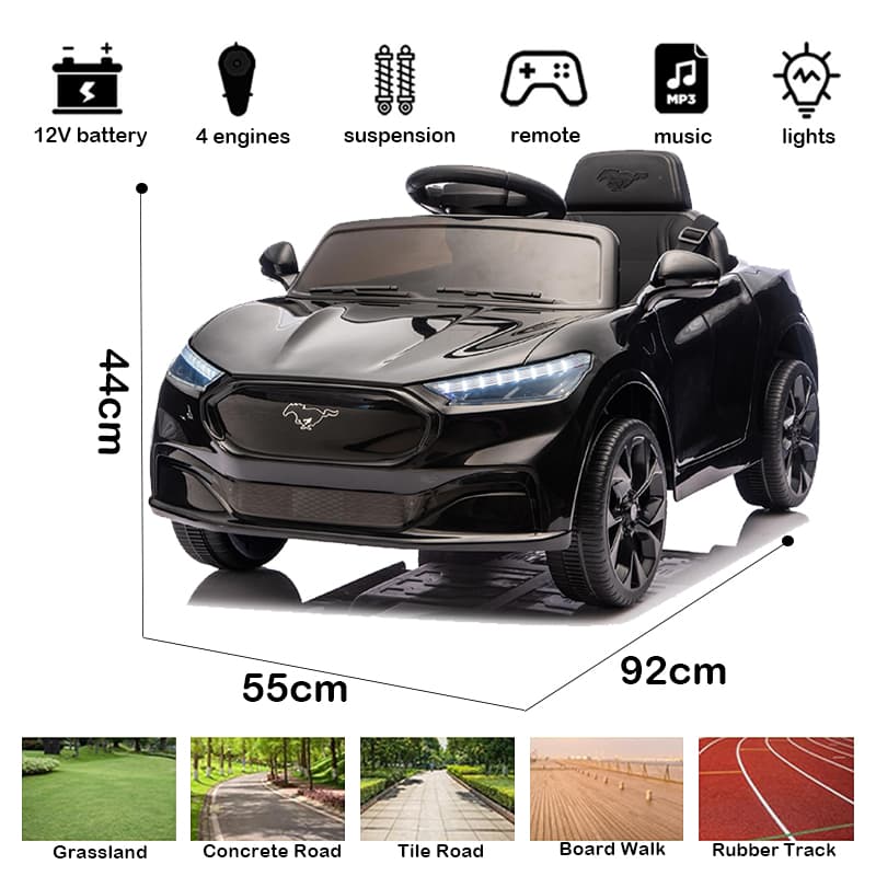 12V Licensed Ford Mustang mach E Kids Electric Ride-On Car