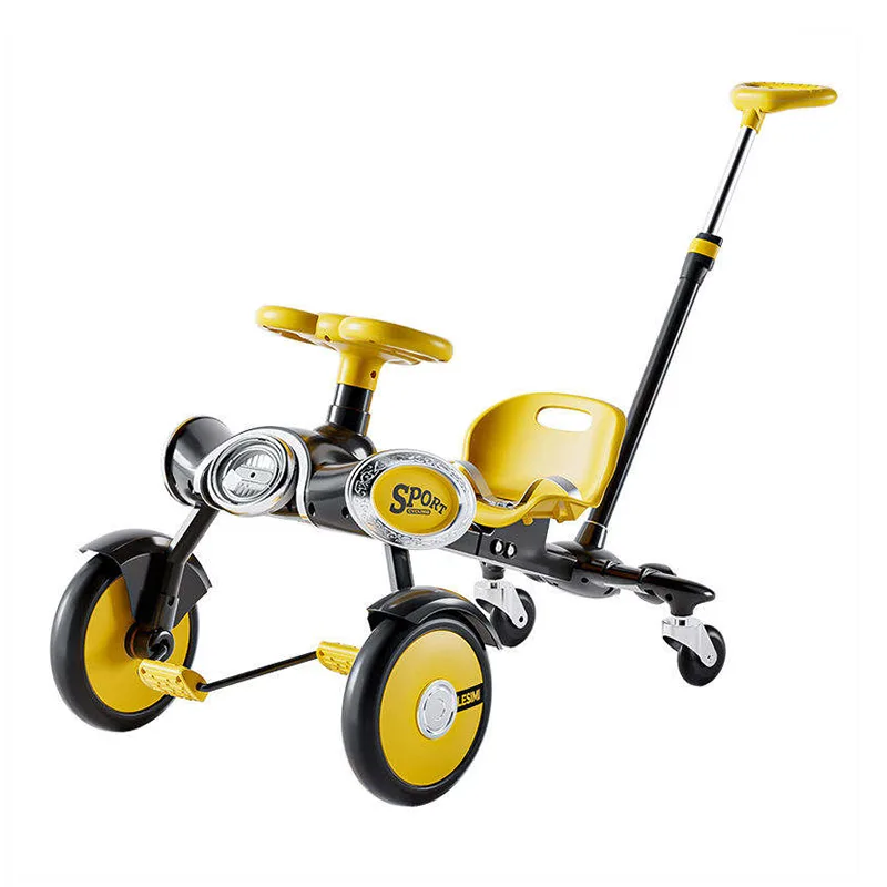 푸시 핸들 4개 바퀴가 있는 어린이 페달 드리프트 자동차 Go Kart